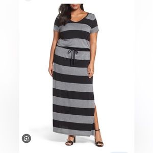 Caslon knit drawstring waist maxi dress size l nwt